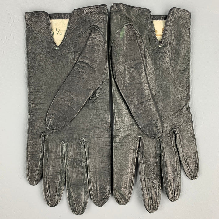 Vintage CHRISTIAN DIOR Black 6.5 Leather Gloves