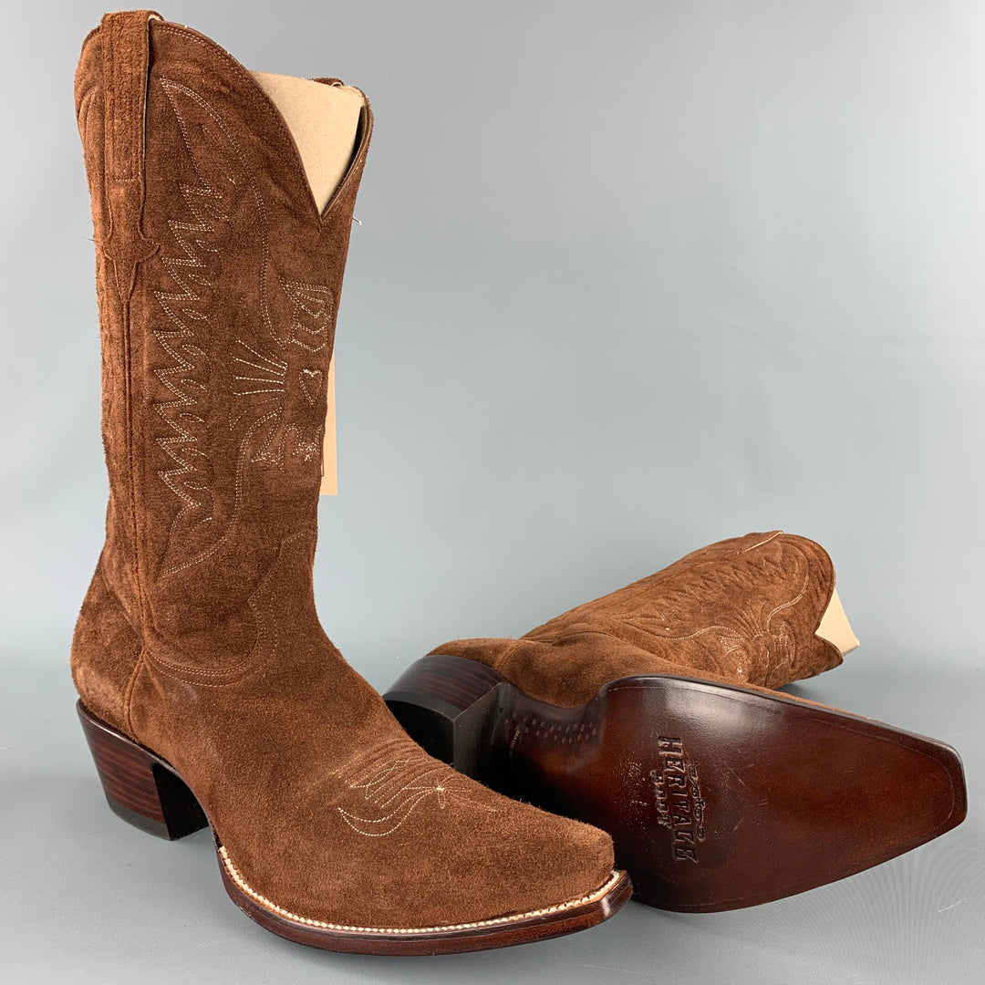 HERITAGE BOOT Size 10 Brown Suede Cowboy Boots