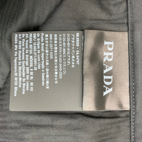 PRADA Talla 34 Pantalón de vestir negro liso de algodón / elastano con cremallera y bragueta