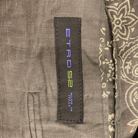 ETRO Size 42 Regular Gray & Brown Stripe Wool Notch Lapel Suit