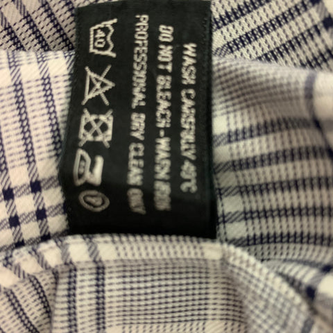 TOM FORD Size L Black & White Plaid Cotton Button Up  Long Sleeve Shirt
