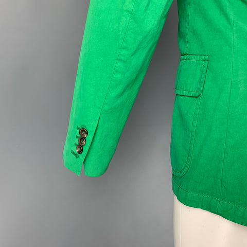POLO by RALPH LAUREN Size 38 Regular Green Cotton Notch Lapel Sport Coat