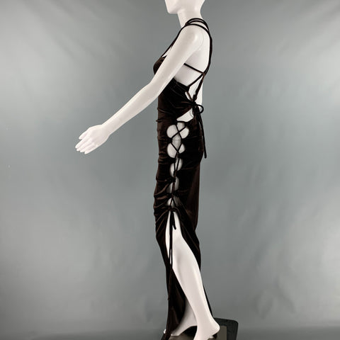 MONSE Vestido de mezcla de poliéster marrón talla 2