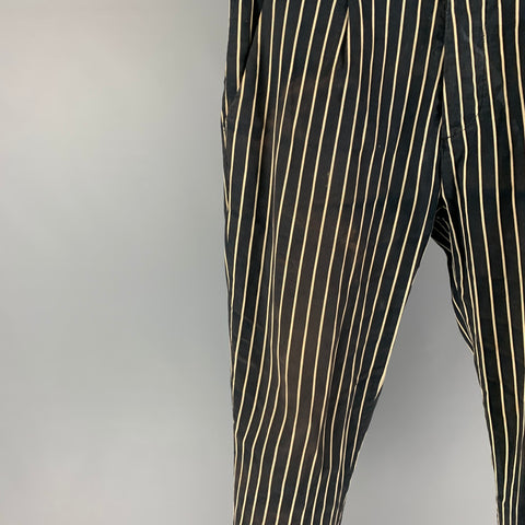 DIESEL / BLACK GOLD Talla 30 Pantalones casuales de algodón con rayas color crema y azul marino
