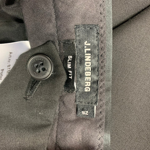 J. LINDEBERG Size 36 Black Wool Slim Fit Tuxedo Dress Pants