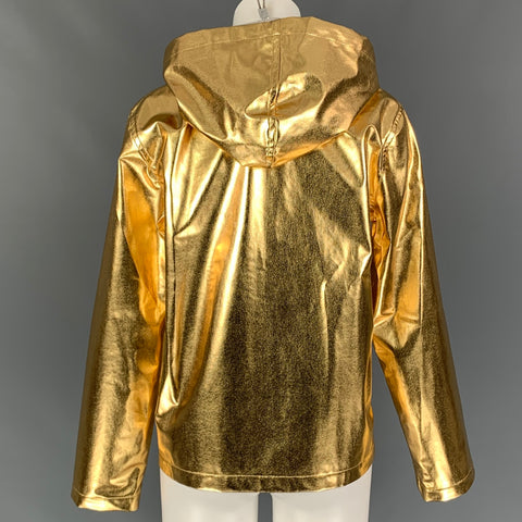 COMME des GARCONS BLACK Size S Gold Polyester Metallic Zip Up Jacket