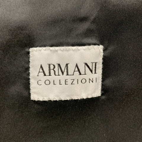ARMANI COLLEZIONI Gilet Noir Tissus Mixtes Velours Boutonné Poitrine Taille 40