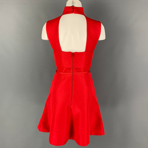 CAMILA AND MARC Size 4 Red Polyester A-Line Above Knee Dress