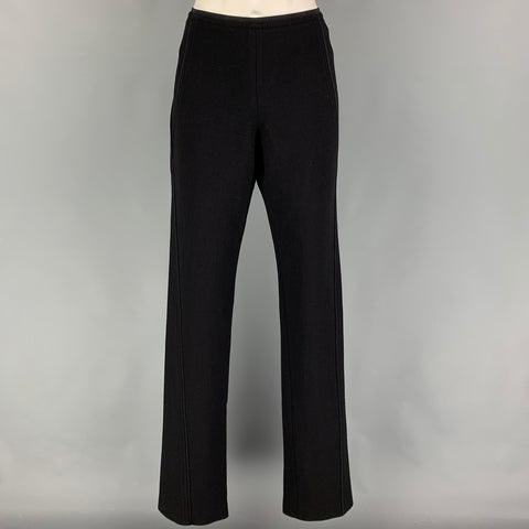 DONNA KARAN Size 10 Black Wool Blend Casual Pants
