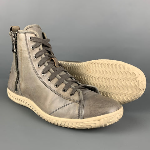 JOHN VARVATOS * U.S.A. Size 9 Grey Leather Lace Up Boots