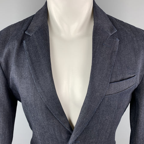 MY CONTEMPORARY 40 Regular Indigo Denim Notch Lapel  Single Breasted Sport Coat