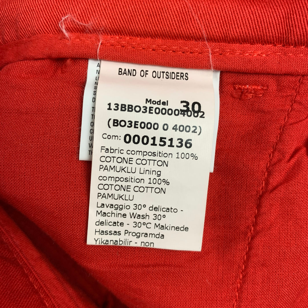 BAND OF OUTSIDERS Size 30 Red Cotton Casual Pants
