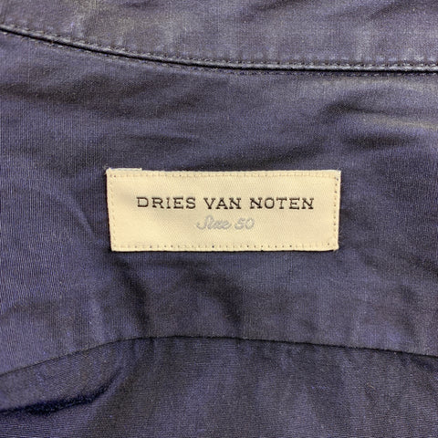 DRIES VAN NOTEN Size M Navy Cotton Trucker Jacket