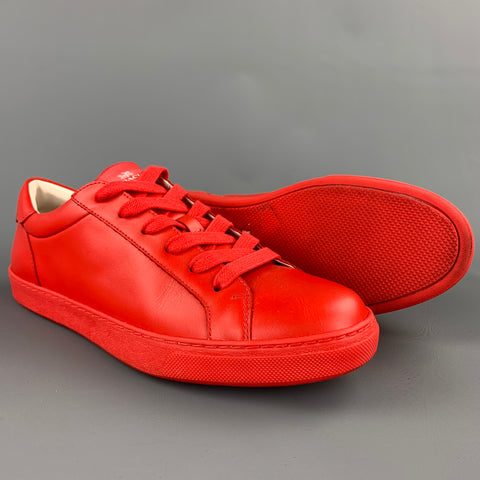 COACH Talla 10 Zapatillas bajas de cuero rojo con cordones