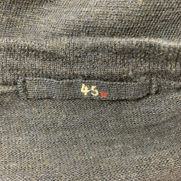 Jersey de punto de lana con cuello en V, color azul marino, 45 rpm, talla L