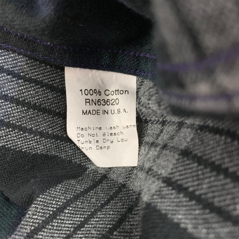 GITMAN BROS Size M Grey Green Plaid Cotton Long Sleeve Shirt