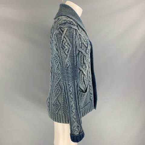 RRL by RALPH LAUREN Size M Indigo Knitted Cotton Jacket