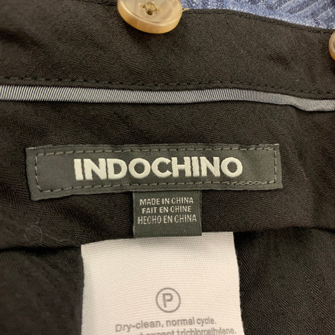 INDOCHINO Size 31 Blue Navy Plaid Wool Flat Front Dress Pants