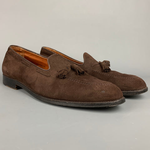ALDEN 666 Size 15 Brown Suede Leather Slip On Tassel Loafers