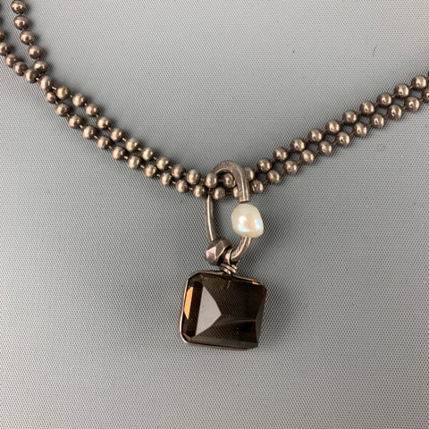 BETH ORDUNA Silver Tone Metal Pearl Layered Necklace