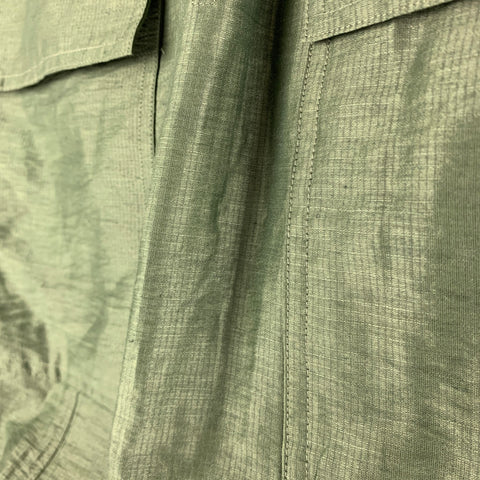 RICK OWENS SS23 Size 34 Green Linen Nylon Drop-Crotch Casual Pants