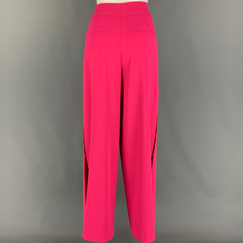 ALICE + OLIVIA Talla 6 Pantalón de vestir de pierna ancha de poliéster rosa