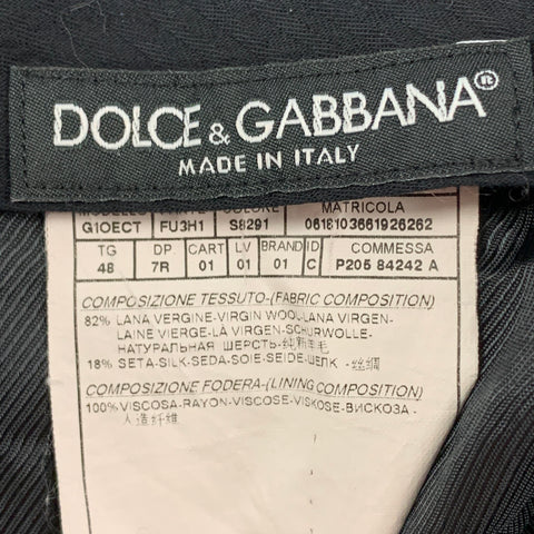 DOLCE & GABBANA Size 32 Grey Wool Silk Tuxedo Dress Pants