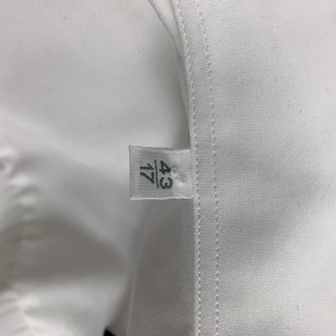LANVIN Size M White Cotton Raw Edge Long Sleeve Shirt