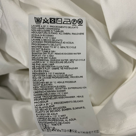 DSQUARED2 Talla M Camisa blanca de manga larga con botones de algodón y elastano liso