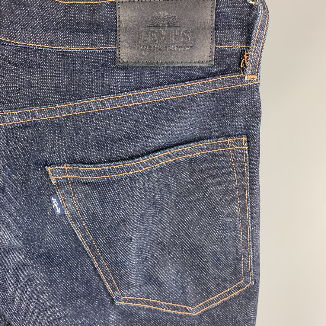 LEVI'S MADE & CRAFTED Size 32 x 23 Washed Indigo Selvedge Denim Zip Fly Jeans