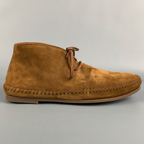 TOMAS MAIER Taille 8,5 Bottes du désert à lacets en cuir marron