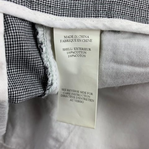 THEORY Size 32 Gray Houndstooth Cotton Zip Fly Shorts