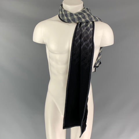 MISSONI Grey & Black Ombre Rayon Blend Scarf