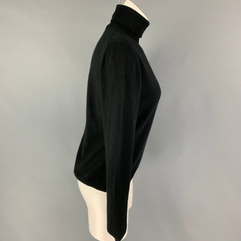 MALO Size M Black Knitted Turtleneck Sweater