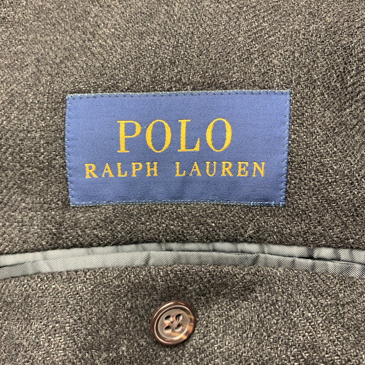 POLO by RALPH LAUREN Talla 40 Abrigo deportivo con solapa de muesca de lana color carbón