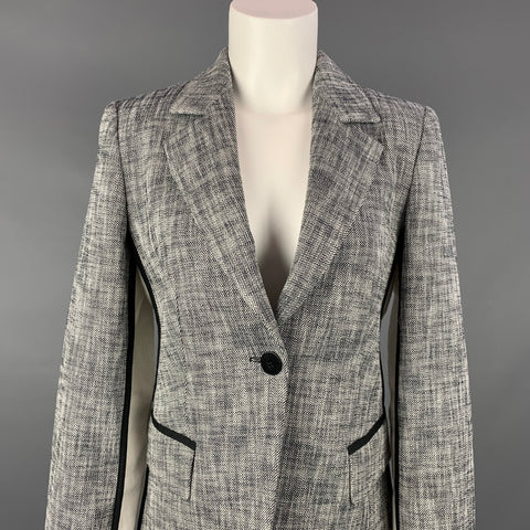 STRENESSE Taille 4 Blazer en mélange de coton noir et blanc