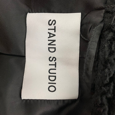 STAND STUDIO Taille XS Noir Acrylique Polyester Fausse Fourrure Camille Cocoon Coat