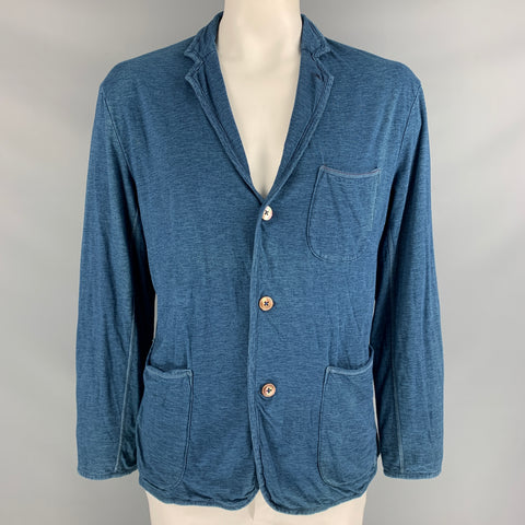 45rpm Size XL Indigo Cotton Notch Lapel Jacket