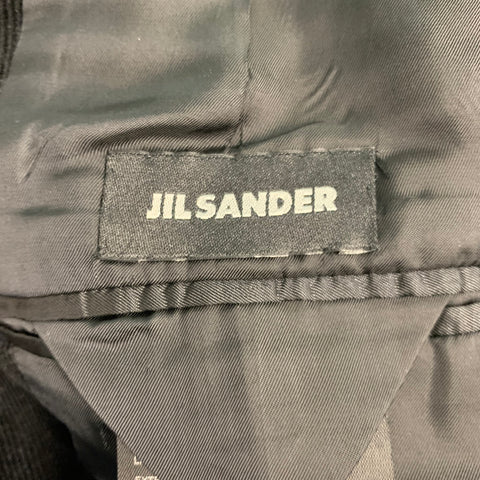 JIL SANDER Size 38 Black Corduroy Cotton Elastane Sport Coat