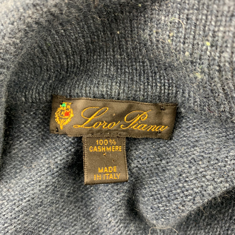 LORO PIANA Size M Blue Cashmere Spread Collar Pullover