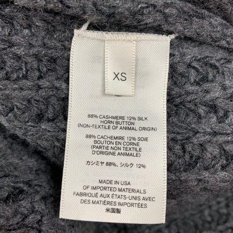 THE ROW Taille XS Cardigan surdimensionné à double boutonnage en soie et cachemire gris