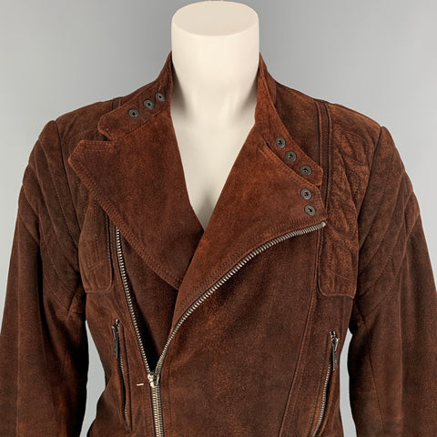 Colección RALPH LAUREN Talla L Chaqueta motera de ante texturizada óxido