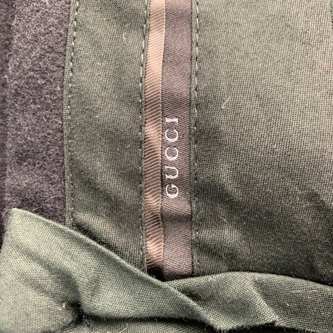 GUCCI Size 34 Black Wool Blend Button Fly Straight Leg Dress Pants