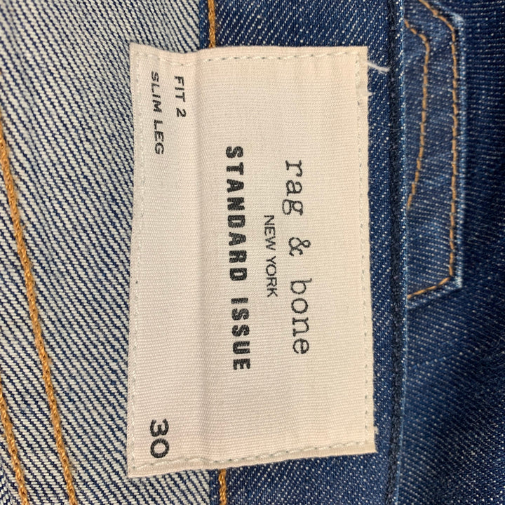 RAG & BONE Size 30 Blue Contrast Stitch Cotton Slim Jeans