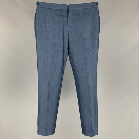 BURBERRY PRORSUM Size 38 Regular Blue Wool / Mohair Notch Lapel Suit
