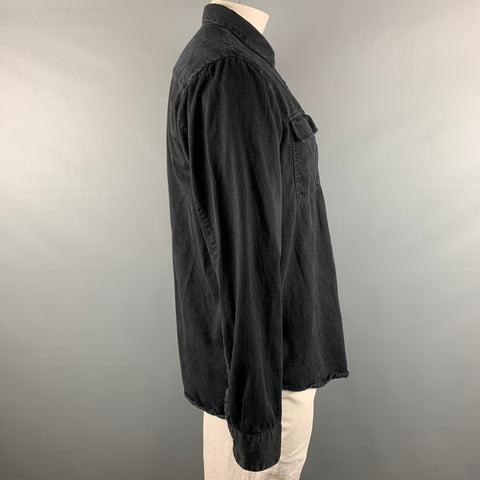 NUDIE JEANS Size L Black Cotton Long Sleeve Shirt