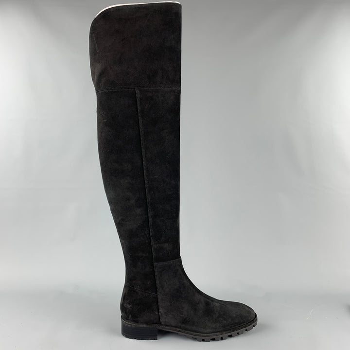 STUART WEITZMAN Botas de ante negras talla 10 ámbar