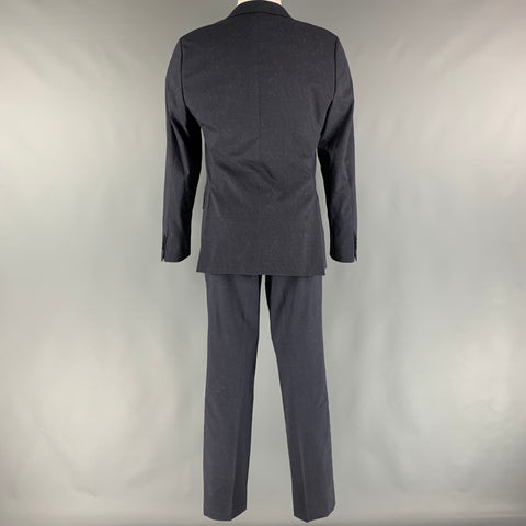 ETRO Size 38 Navy Paisley Wool  Elastane Notch Lapel 32 31 Suit