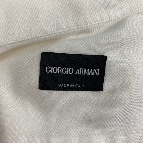GIORGIO ARMANI Size S White Cotton Button Up Long Sleeve Shirt