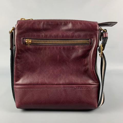 BALLY Burgundy Leather Cross Body Bag
